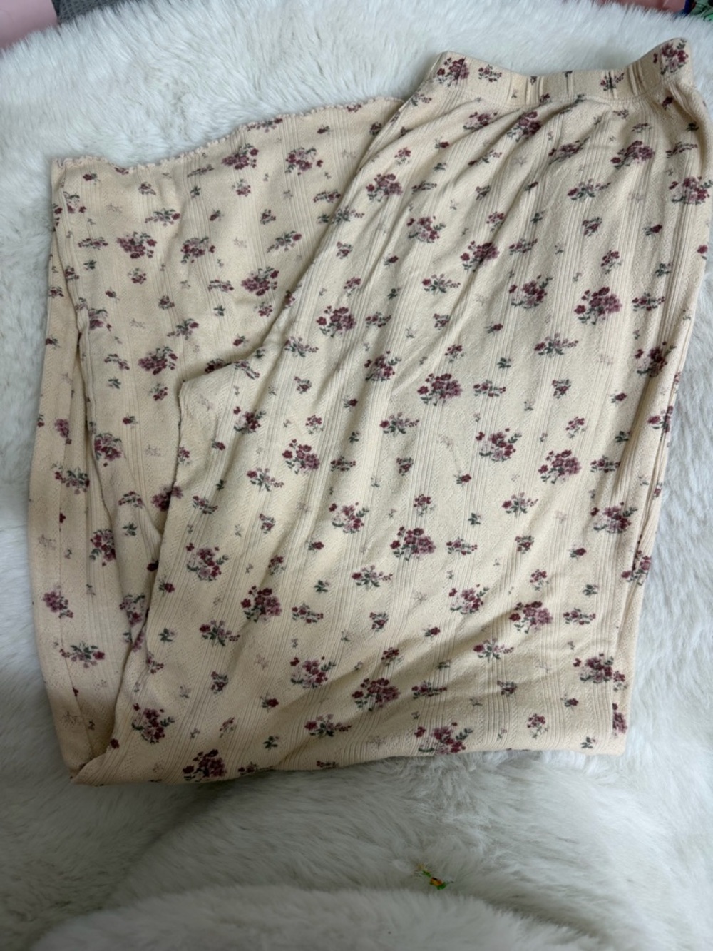 Posh Peanut Cream Floral Lounge PIJAMA PANTS ONLY!